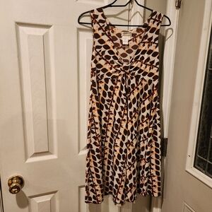 Mjjp max studio specialty products womens dress medium brown orange white